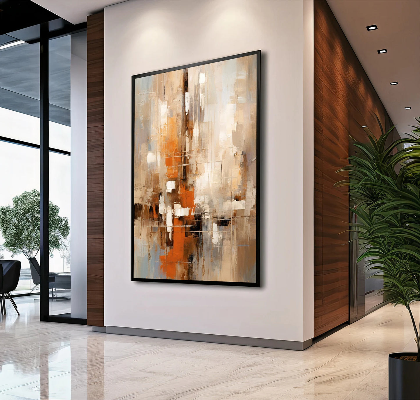 Contemporary Printable Wall Art, Geometric Abstract Painting, Digital Download