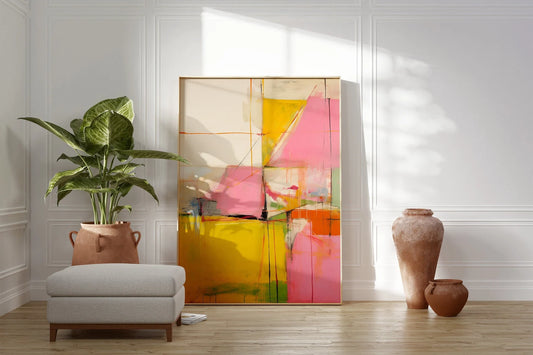 Large Pink Abstract Art Print: Modern Wall Decor (Digital Print)